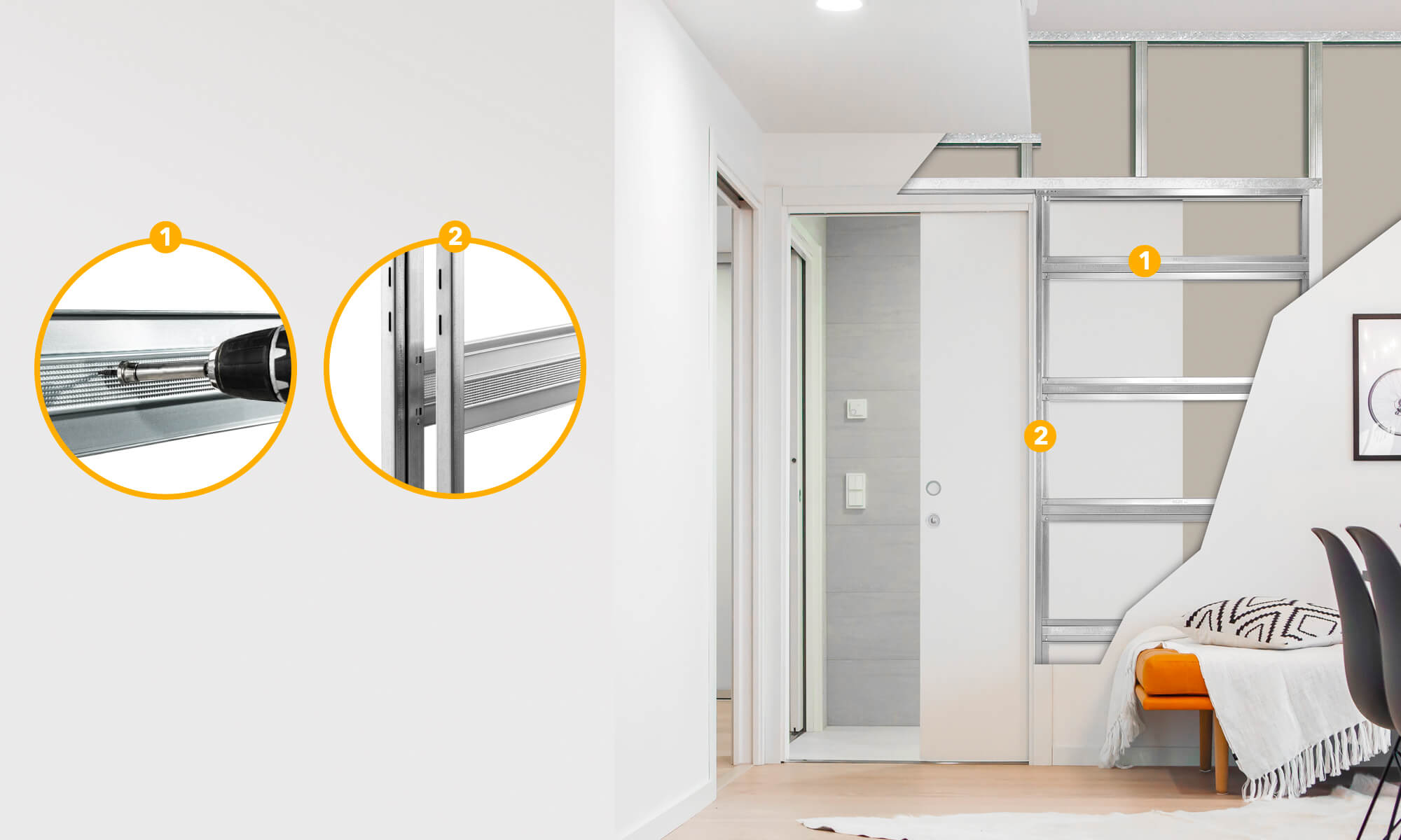 Hochwertige Schiebetürsystem ECLISSE Unico Plus